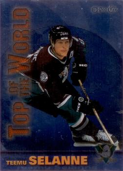1999-00 O-Pee-Chee - Top of the World #TW1 Teemu Selanne Front