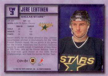 1999-00 O-Pee-Chee - Top of the World #TW3 Jere Lehtinen Back