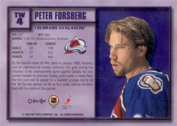1999-00 O-Pee-Chee - Top of the World #TW4 Peter Forsberg Back