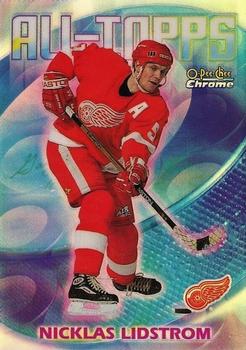 1999-00 O-Pee-Chee Chrome - All-Topps Refractors #AT5 Nicklas Lidstrom Front