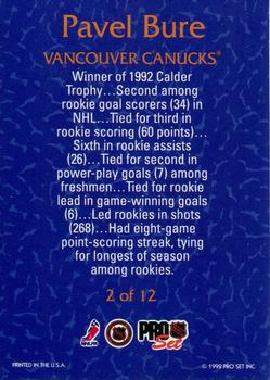 1992-93 Pro Set - Rookie Goal Leaders #2 Pavel Bure Back