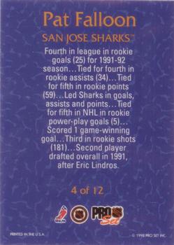 1992-93 Pro Set - Rookie Goal Leaders #4 Pat Falloon Back