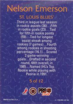 1992-93 Pro Set - Rookie Goal Leaders #5 Nelson Emerson Back
