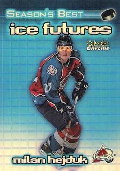 1999-00 O-Pee-Chee Chrome - Season's Best Ice Futures Refractors #IF5 Milan Hejduk Front