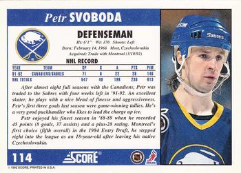 1992-93 Score #114 Petr Svoboda Back
