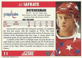 1992-93 Score #11 Al Iafrate Back