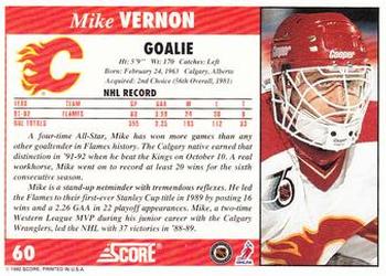 1992-93 Score #60 Mike Vernon Back