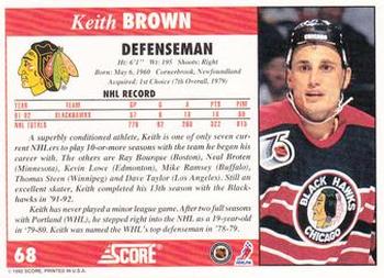 1992-93 Score #68 Keith Brown Back