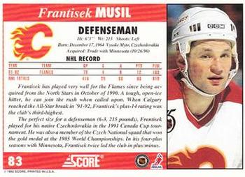 1992-93 Score #83 Frantisek Musil Back