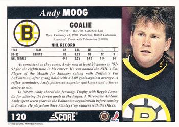1992-93 Score #120 Andy Moog Back