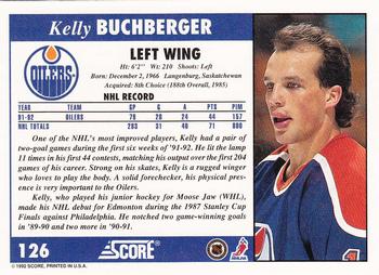 1992-93 Score #126 Kelly Buchberger Back