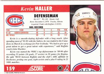 1992-93 Score #159 Kevin Haller Back