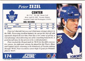1992-93 Score #174 Peter Zezel Back