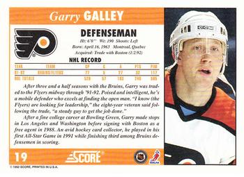 1992-93 Score #19 Garry Galley Back