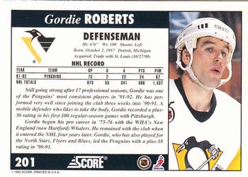 1992-93 Score #201 Gordie Roberts Back