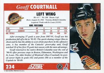 1992-93 Score #234 Geoff Courtnall Back