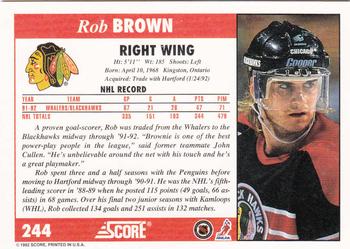 1992-93 Score #244 Rob Brown Back