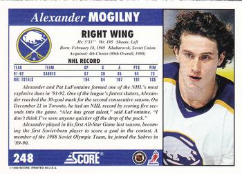 1992-93 Score #248 Alexander Mogilny Back