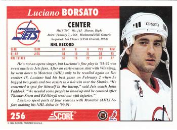 1992-93 Score #256 Luciano Borsato Back