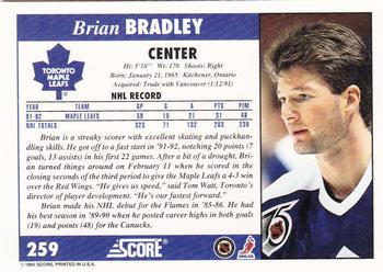1992-93 Score #259 Brian Bradley Back