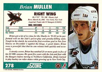 1992-93 Score #278 Brian Mullen Back