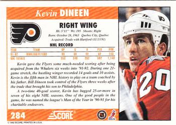 1992-93 Score #284 Kevin Dineen Back