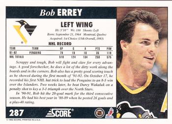 1992-93 Score #287 Bob Errey Back