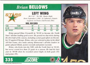1992-93 Score #335 Brian Bellows Back
