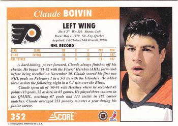 1992-93 Score #352 Claude Boivin Back