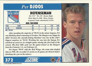 1992-93 Score #372 Per Djoos Back