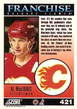 1992-93 Score #421 Al MacInnis Back