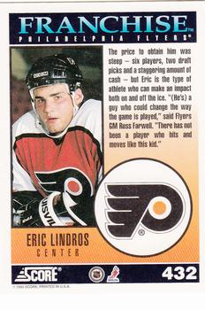 1992-93 Score #432 Eric Lindros Back