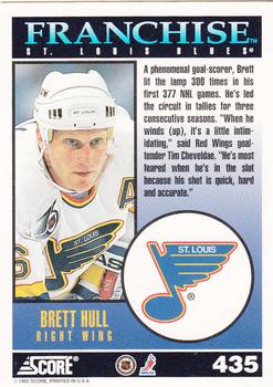 1992-93 Score #435 Brett Hull Back