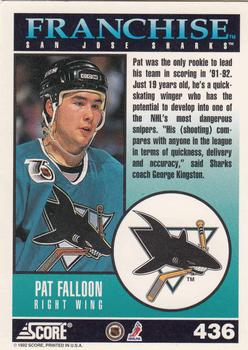 1992-93 Score #436 Pat Falloon Back