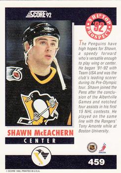 1992-93 Score #459 Shawn McEachern Back