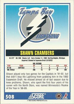 1992-93 Score #508 Shawn Chambers Back