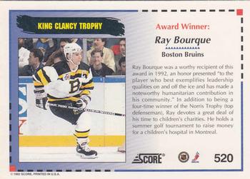 1992-93 Score #520 Ray Bourque Back
