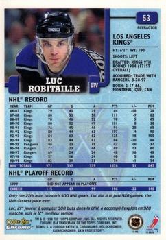 1999-00 O-Pee-Chee Chrome - Refractors #53 Luc Robitaille Back