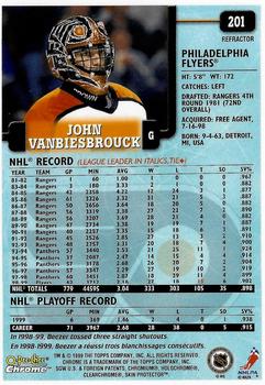 1999-00 O-Pee-Chee Chrome - Refractors #201 John Vanbiesbrouck Back