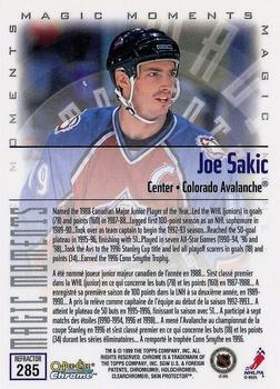 1999-00 O-Pee-Chee Chrome - Refractors #285b Joe Sakic Back