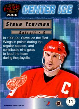 1999-00 Pacific - Center Ice #11 Steve Yzerman Back