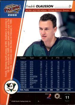 1999-00 Pacific - Gold #11 Fredrik Olausson Back