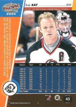 1999-00 Pacific - Gold #43 Rob Ray Back