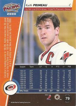 1999-00 Pacific - Gold #79 Keith Primeau Back