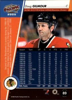 1999-00 Pacific - Gold #89 Doug Gilmour Back