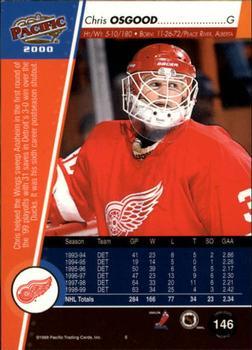 1999-00 Pacific - Gold #146 Chris Osgood Back