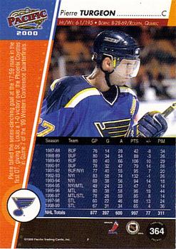 1999-00 Pacific - Gold #364 Pierre Turgeon Back