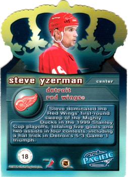 1999-00 Pacific - Gold Crown Die Cuts #18 Steve Yzerman Back