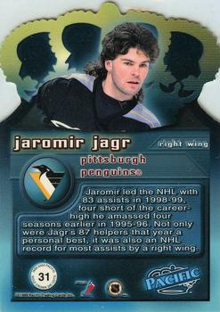 1999-00 Pacific - Gold Crown Die Cuts #31 Jaromir Jagr Back
