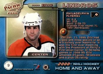 1999-00 Pacific - Home and Away #9 Eric Lindros Back